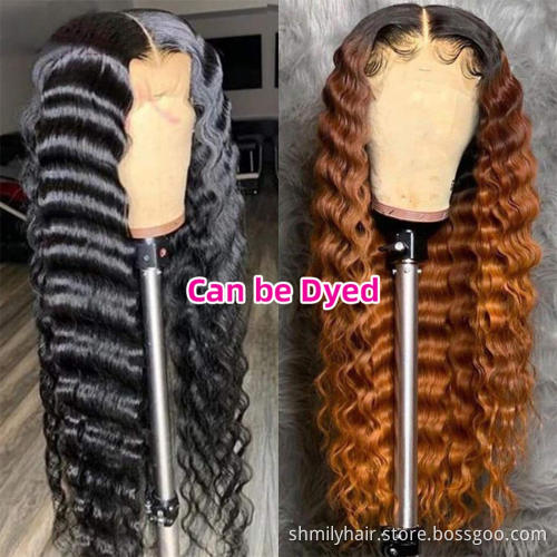 Vendor Stock 13x6 Hd Transparent Swiss Lace Wigs Human Hair Lace Front Glueless Brazilian 100% Virgin Natural Human Hair Wigs